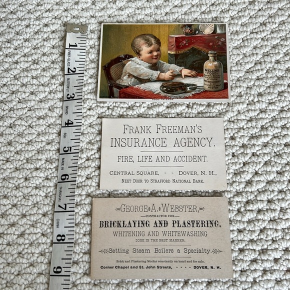 Set of theee vintage cards from New Hampshire businesses, circa early 20th cen - Picture 4 of 4